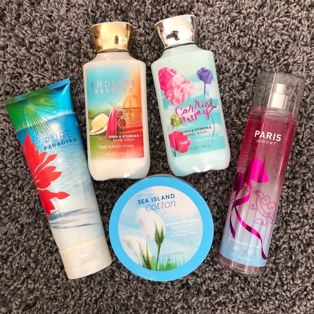 Bath and body works lotion and fragrance bundle